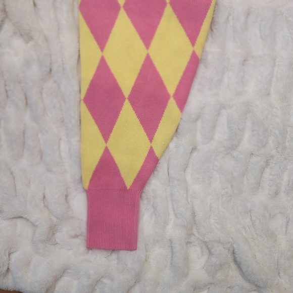 Lazy Oaf Pink And Yellow Harlequin Cardigan - Picture 5 of 5